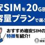 格安SIMを20GBの大容量プランで選ぶなら？おすすめ格安SIMの料金や特徴を紹介！